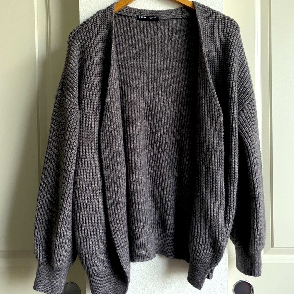 Shein knit grey cardigan size medium